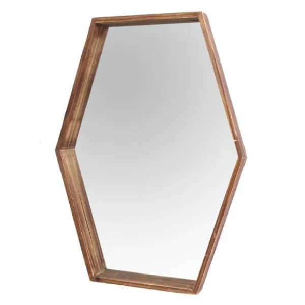 Decorative Mirrors-Kirkland's Home Jojo Wood Hexagon Wall Mirror