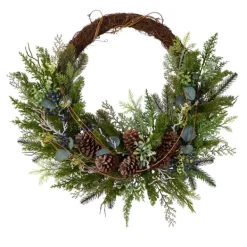 Wreaths-Kirkland's Home Juniper And Evergreen Vine Wreath Green/Brown