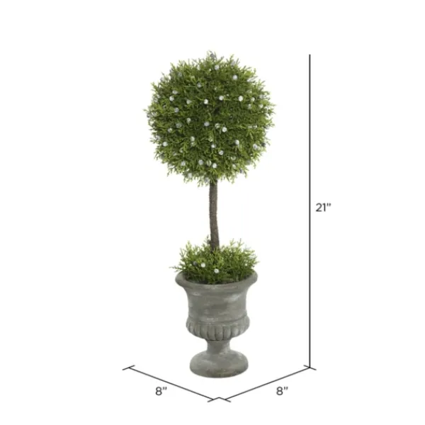 Trees & Topiaries-Kirkland's Home Juniper Ball Tree In Pedestal Urn