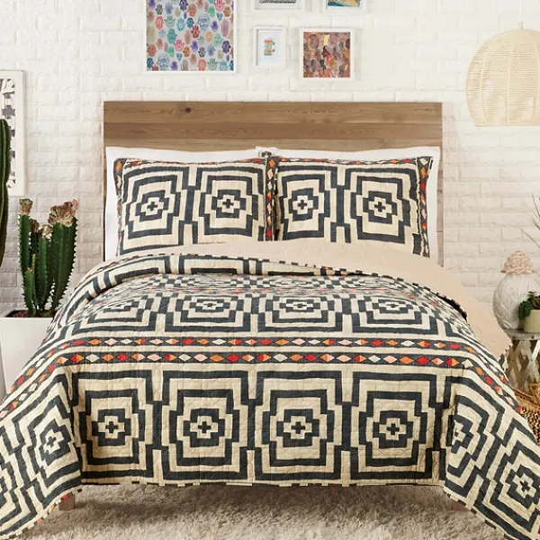 Quilts-Kirkland's Home Justina Blakeney Black Hypnotic King Quilt Set Black/White