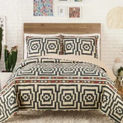 Quilts-Kirkland's Home Justina Blakeney Black Hypnotic Queen Quilt Set Black/White