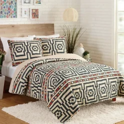 Quilts-Kirkland's Home Justina Blakeney Black Hypnotic Queen Quilt Set Black/White