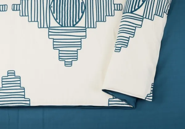 Duvets-Kirkland's Home Justina Blakeney Blue All Dance Queen Duvet Set Blue/White
