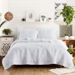 Quilts-Kirkland's Home Justina Blakeney Cloud Hamsa King Quilt Set White