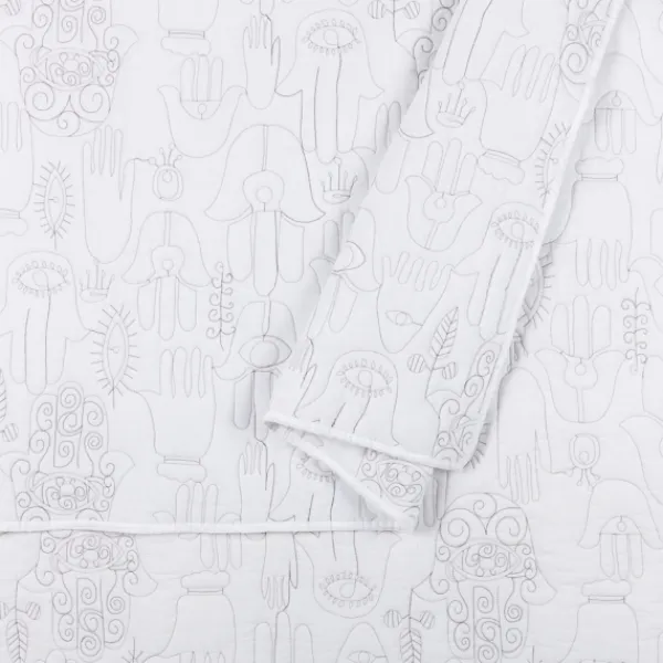 Quilts-Kirkland's Home Justina Blakeney Cloud Hamsa King Quilt Set White