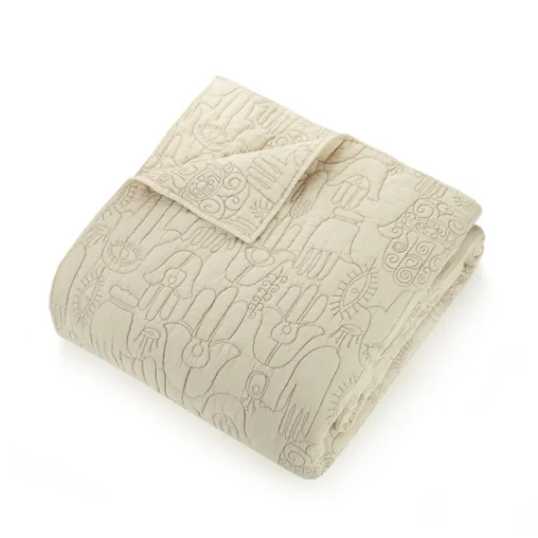 Quilts-Kirkland's Home Justina Blakeney Natural Hamsa King Quilt Set Tan