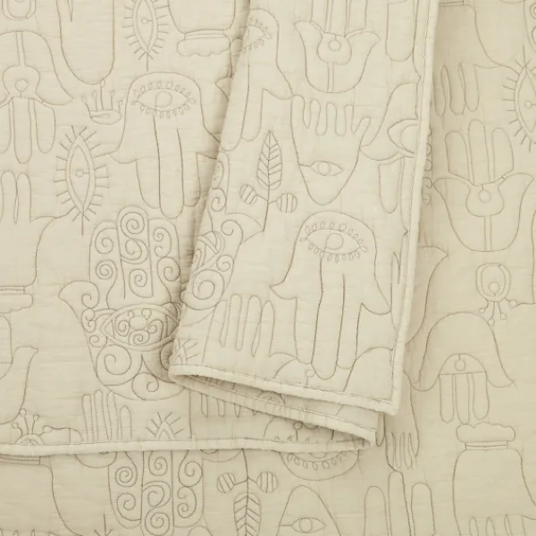 Quilts-Kirkland's Home Justina Blakeney Natural Hamsa King Quilt Set Tan