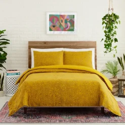 Duvets-Kirkland's Home Justina Blakeney Nature Queen Duvet Set Yellow