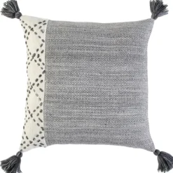 Pillows-Kirkland's Home Kantha Stitch Recycled Throw Pillow Gray