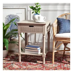 Accent & End Tables-Kirkland's Home Karson Carved Turned Legs Accent Table Gray
