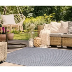 Outdoor Rugs-Kirkland's Home Kaya Navy Gradient Indoor/Outdoor Area Rug, 6X9 Blue