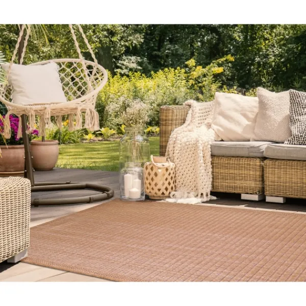 Outdoor Rugs-Kirkland's Home Kaya Rust Gradient Indoor/Outdoor Area Rug, 4X7 Orange