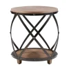 Accent & End Tables-Kirkland's Home Kaylor Bent Metal And Wood Accent Table Brown
