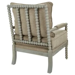 Accent Chairs-Kirkland's Home Khaki Liam Turned Leg Accent Chair Tan