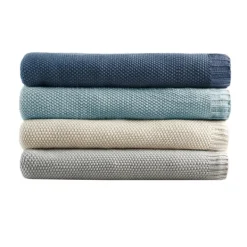 Blankets & Throws-Kirkland's Home King Rylan Knit Blanket Gray