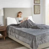 Blankets & Throws-Kirkland's Home King Ultra Soft Plush Heated Blanket Gray