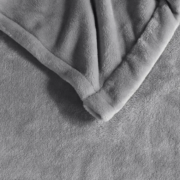Blankets & Throws-Kirkland's Home King Ultra Soft Plush Heated Blanket Gray