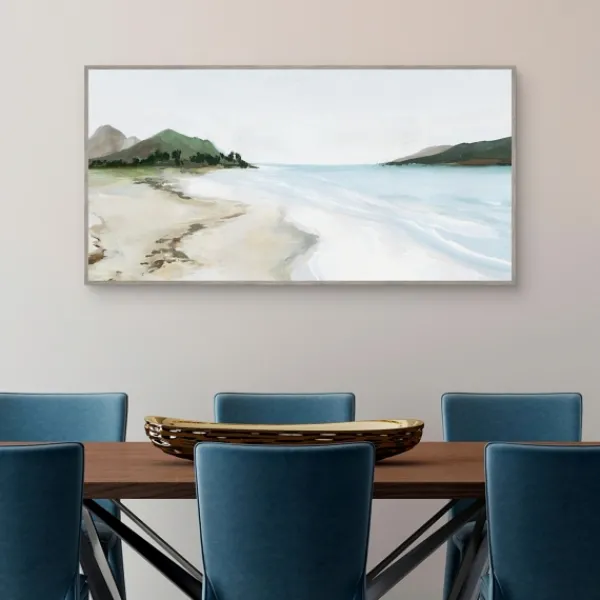 Framed Art-Kirkland's Home Kiss From A Wave Framed Wall Art Gray/White/Green