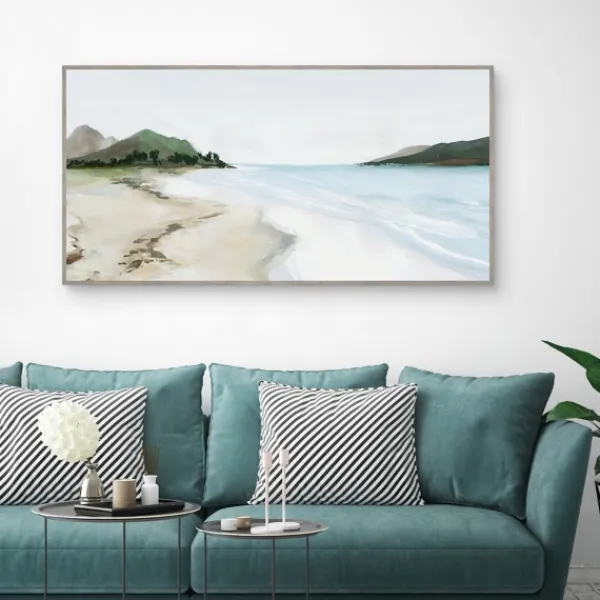 Framed Art-Kirkland's Home Kiss From A Wave Framed Wall Art Gray/White/Green