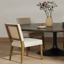 Dining Chairs-Kirkland's Home Kurt Natural Linen Dining Chair Ivory
