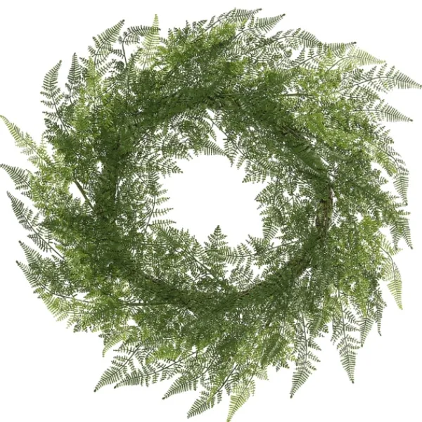 Wreaths-Kirkland's Home Lace Fern Wreath, 30 In. Green