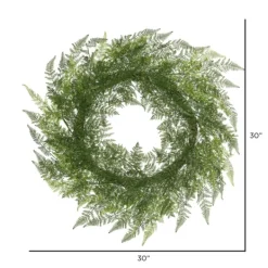 Wreaths-Kirkland's Home Lace Fern Wreath, 30 In. Green