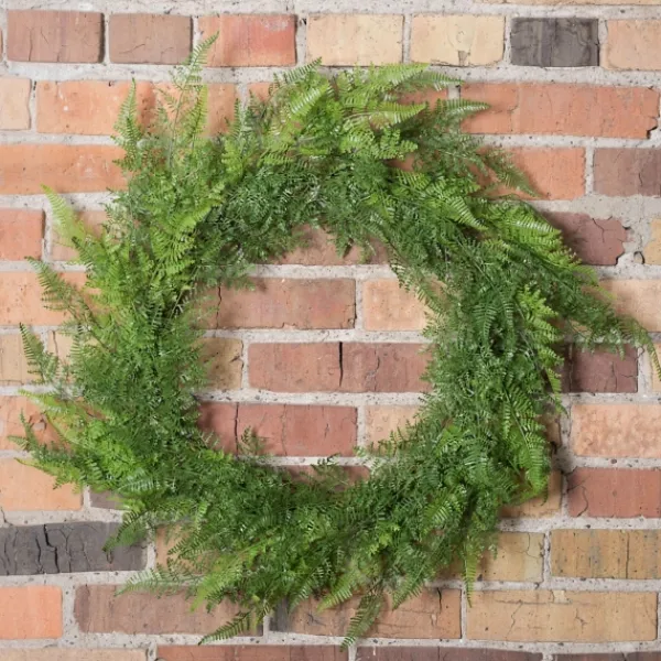 Wreaths-Kirkland's Home Lace Fern Wreath, 30 In. Green