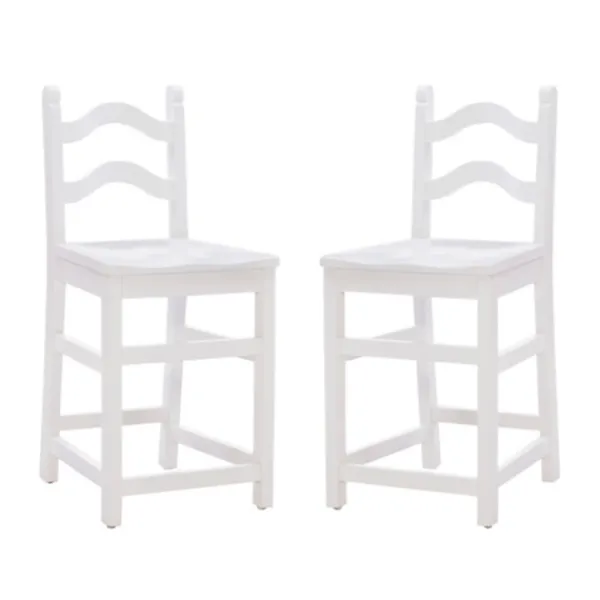 Bar Stools & Counter Height Stools-Kirkland's Home Ladder Back Counter Stools, Set Of 2 White