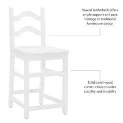 Bar Stools & Counter Height Stools-Kirkland's Home Ladder Back Counter Stools, Set Of 2 White