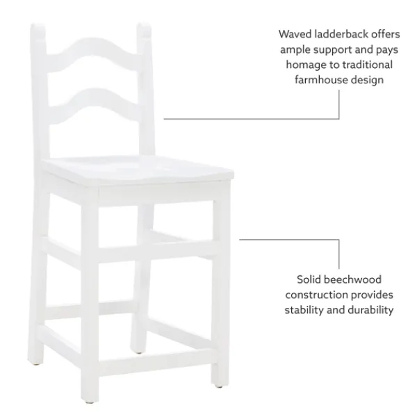 Bar Stools & Counter Height Stools-Kirkland's Home Ladder Back Counter Stools, Set Of 2 White