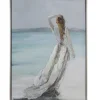 Framed Art-Kirkland's Home Lady Of The Ocean Framed Canvas Art Print White/Blue/Gray