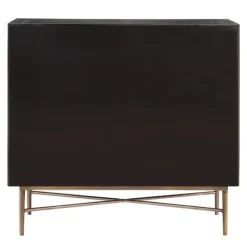 Cabinets & Sideboards-Kirkland's Home Laini Distressed Modern Carved Cabinet Black