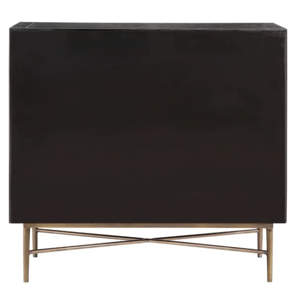 Cabinets & Sideboards-Kirkland's Home Laini Distressed Modern Carved Cabinet Black