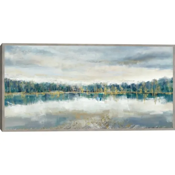 Canvas Art-Kirkland's Home Lakeside Luxe Framed Canvas Art Print Green/Blue