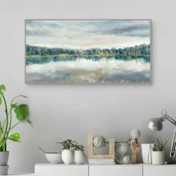 Canvas Art-Kirkland's Home Lakeside Luxe Framed Canvas Art Print Green/Blue
