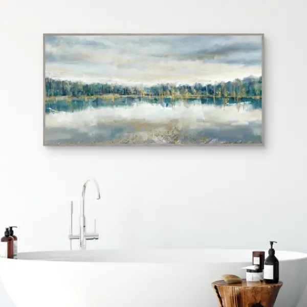 Canvas Art-Kirkland's Home Lakeside Luxe Framed Canvas Art Print Green/Blue