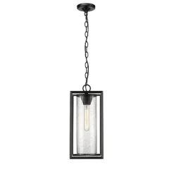 Outdoor Lighting-Kirkland's Home Lantern Outdoor Pendant Light Black