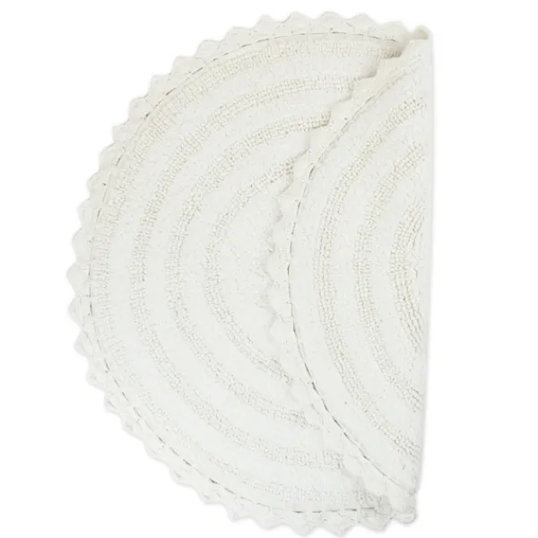 Bathroom Rugs-Kirkland's Home Large Crochet Round Bath Mat White