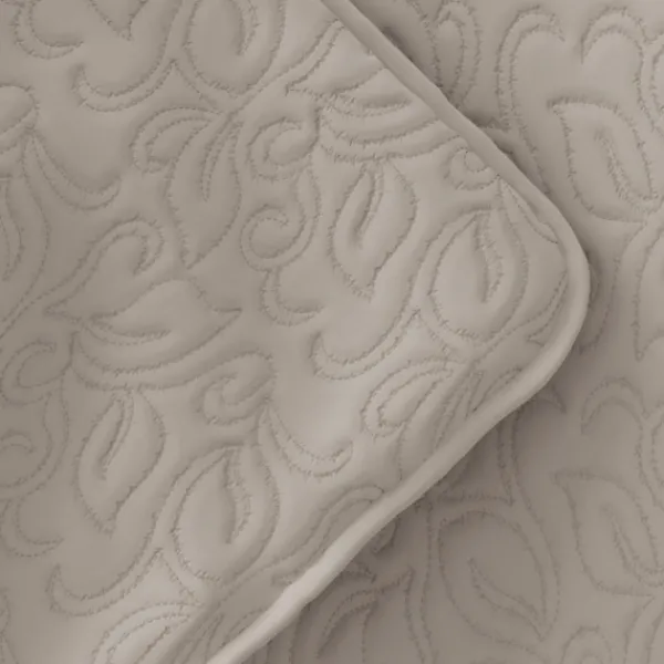 Quilts-Kirkland's Home Latte Floral Stitch 3-Pc. King Quilt Set Tan
