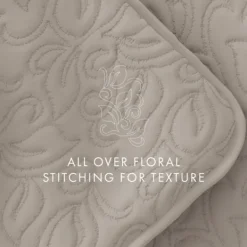 Quilts-Kirkland's Home Latte Floral Stitch 2-Pc. Twin Quilt Set Tan
