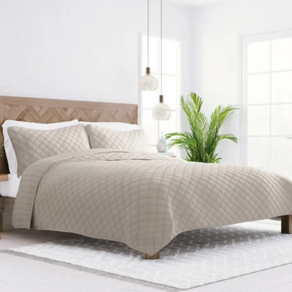 Quilts-Kirkland's Home Latte Stitched Diamond 2-Pc. Twin Quilt Set Tan