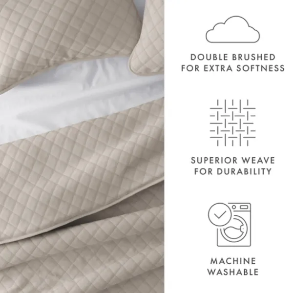 Quilts-Kirkland's Home Latte Stitched Diamond 2-Pc. Twin Quilt Set Tan