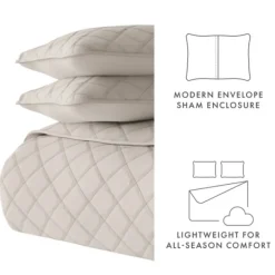 Quilts-Kirkland's Home Latte Stitched Diamond 2-Pc. Twin Quilt Set Tan
