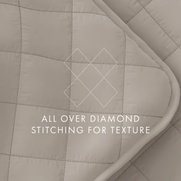 Quilts-Kirkland's Home Latte Stitched Diamond 3-Pc. King Quilt Set Tan