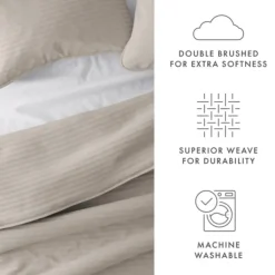 Quilts-Kirkland's Home Latte Stitched Stripes 2-Pc. Twin Quilt Set Gray