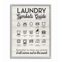 Wall Quotes & Signs-Kirkland's Home Laundry Symbols Guide Framed Art Print Black/White/Gray