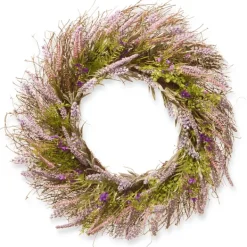 Wreaths-Kirkland's Home Lavender With Bristle Branch Stems Wreath Purple/Pink/Green