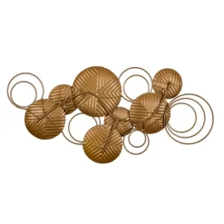 Wall Plaques-Kirkland's Home Layered Herringbone Plates Wall Plaque Gray/White/Gold
