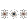 Wall Plaques-Kirkland's Home Layered Metal & Wood Flower Wall Plaques, Set Of 3 Black/Tan}Multi