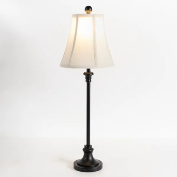 Buffet Lamps-Kirkland's Home Leah Black Candlestick Buffet Lamp White